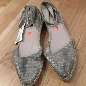 2/$45 BNWT pewter sparkly  espadrilles